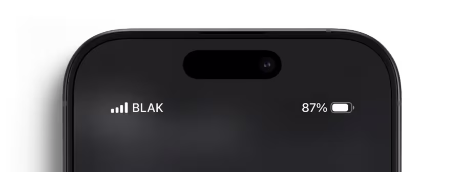 Pantalla de teléfono con señal red Blak